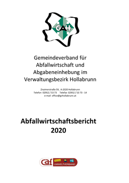 Abfallwirtschaftsbericht 2020