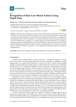 Recognition of Rare Low-Moral Actions Using Depth Data