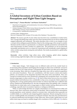 A Global Inventory of Urban Corridors Based on Perceptions and Night-Time Light Imagery