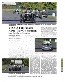 VSCCA Fall Finale: a Pre-War Celebration