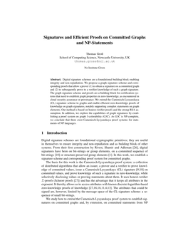 Signatures and Efficient Proofs on Committed Graphs and NP-Statements