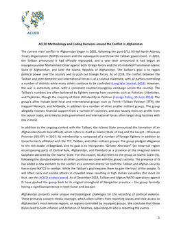 1 ACLED Methodology and Coding Decisions Around the Conflict In