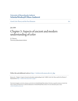 Chapter 3: Aspects of Ancient and Modern Understanding of Color J.L