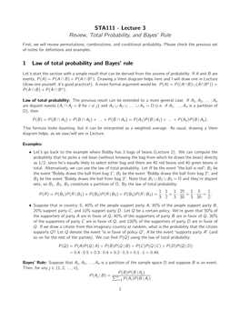 STA111 - Lecture 3 Review, Total Probability, and Bayes’ Rule