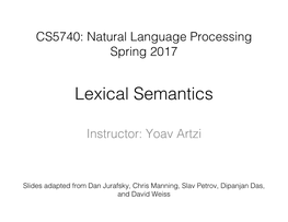 Lexical Semantics