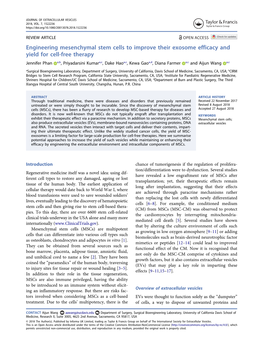Engineering Mesenchymal Stem Cells to Improve Their