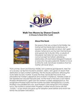 Walk Two Moons by Sharon Creech a Choose to Read Ohio Toolkit