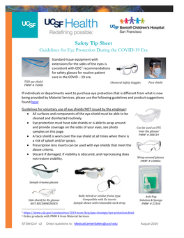 Guidelines for Eye Protection During the COVID-19 Era (PDF)