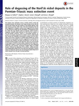 Role of Degassing of the Noril'sk Nickel Deposits in the Permian