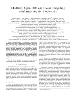 EU-Brazil Open Data and Cloud Computing E-Infrastructure for Biodiversity