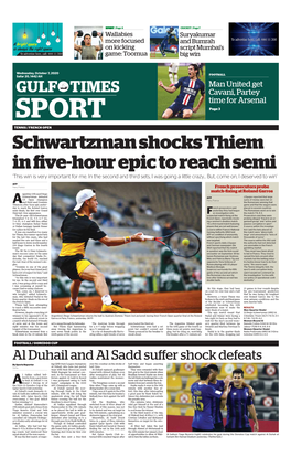 Schwartzman Shocks Thiem in Five-Hour Epic to Reach Semi