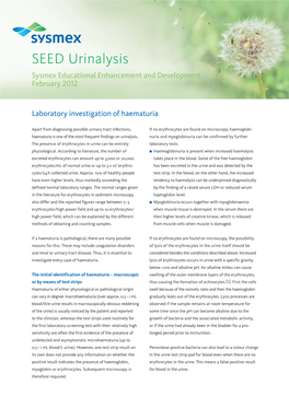 SEED Urinalysis Sysmex Educational Enhancement and Development February 2012