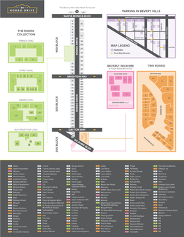 Parking in Bevery Hills Map Legend