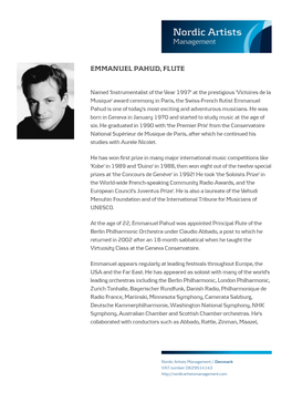 Emmanuel Pahud, Flute