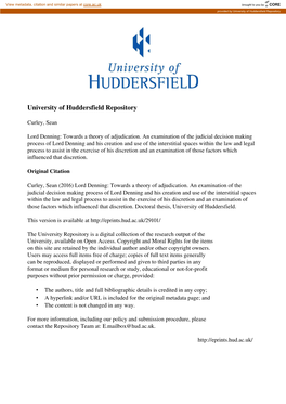 University of Huddersfield Repository