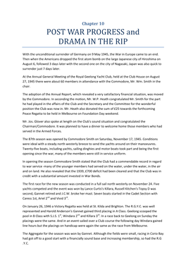 POST WAR PROGRESS and DRAMA in the RIP