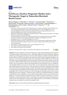 Foxo3a As a Positive Prognostic Marker and a Therapeutic Target in Tamoxifen-Resistant Breast Cancer