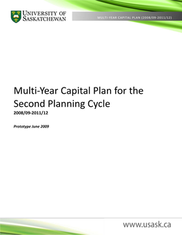 Multi-Year Capital Plan for the Second Planning Cycle 2008/09-2011/12