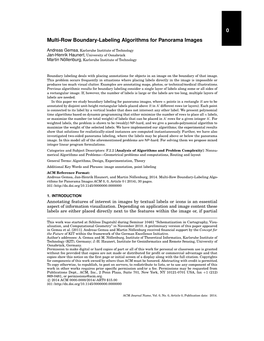 0 Multi-Row Boundary-Labeling Algorithms for Panorama Images