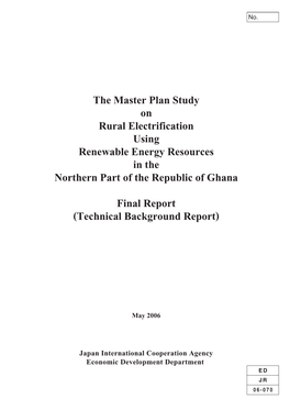 The Master Plan Study on Rural Electrification Using Renewable