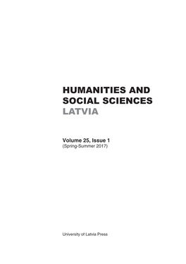 Humanities and Social Sciences Latvia