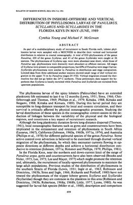 Differences in Inshore-Offshore and Vertical Distribution of Phyllosoma Larvae of <I>Panulirus, Scyllarus</I> and &L