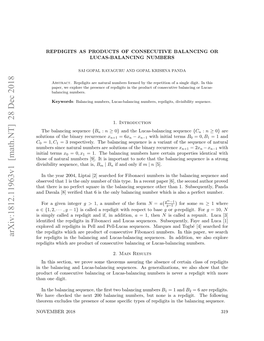 Arxiv:1812.11963V1 [Math.NT] 28 Dec 2018