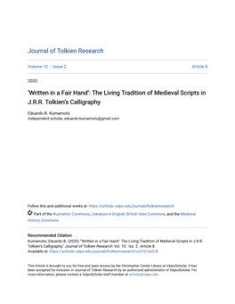 The Living Tradition of Medieval Scripts in JRR