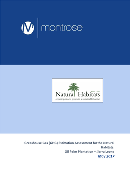 Greenhouse Gas Assessment Report