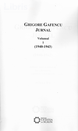 Grigore Gafencu Jurnal Vol.1