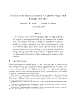 Nuclear Norm Minimization for the Planted Clique and Biclique Problems∗