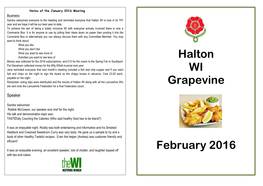 Halton WI Grapevine February 2016