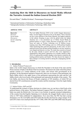 Analysing How the Shift in Discourses on Social Media Affected the Narrative Around the Indian General Election 2019