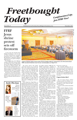 FFRF Jesus Shrine Protest Sets Off Firestorm