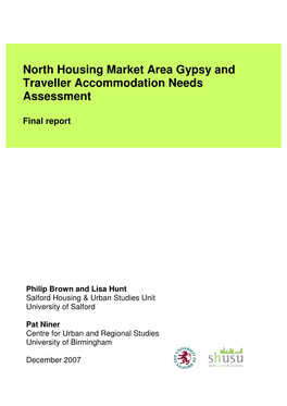 North Housing Market Area Gypsy and Traveller Accommodation Needs Assessment