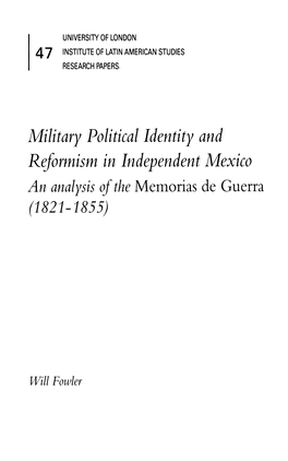 47 Military Political Identity and Reformism In