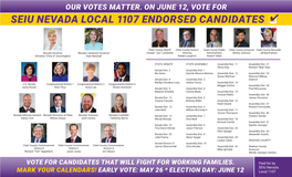 Seiu Nevada Local 1107 Endorsed Candidates