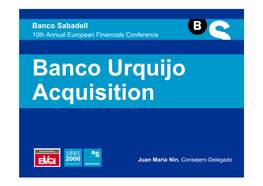 Banco Urquijo Acquisition