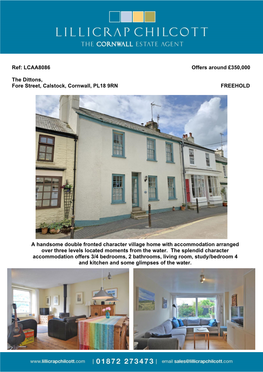 LCAA8086 Offers Around £350000 the Dittons, Fore Street, Calstock