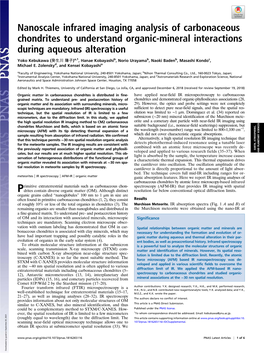 Nanoscale Infrared Imaging Analysis of Carbonaceous Chondrites to Understand Organic-Mineral Interactions During Aqueous Alteration