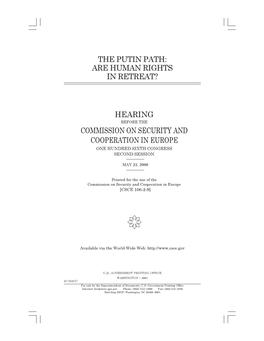 The Putin Path: Are Human Rights in Retreat?