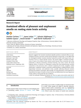 Sustained Effects of Valenced Smells on Resting State Brain Activity