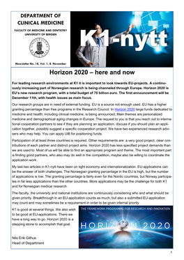 Horizon 2020 – Here and Now
