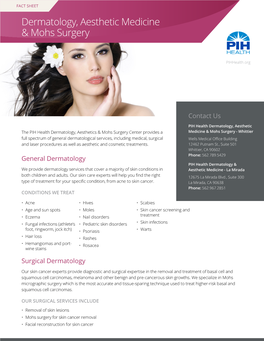 Dermatology, Aesthetic Medicine & Mohs Surgery