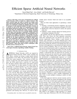 Efficient Sparse Artificial Neural Networks