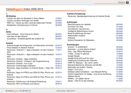 Freiesmagazin Jahresindex 2006-2016