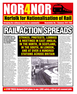 Norfolk for Nationalisation of Rail Bringing the Railways Back to the Community Newsletter No