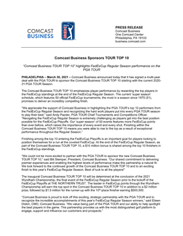 Comcast Business Sponsors TOUR TOP 10