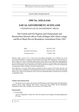 The Central and Fife Regions and Clackmannan