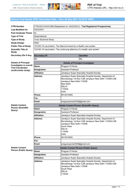 CTRI Trial Data